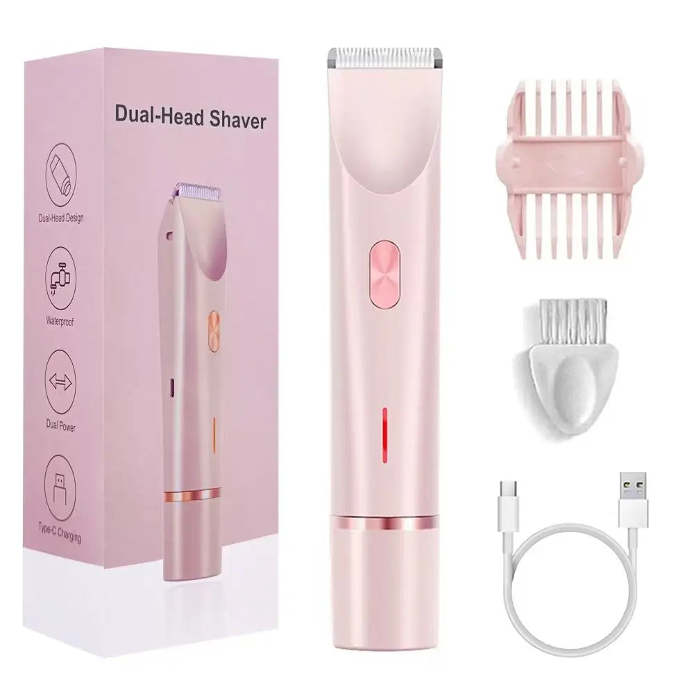 Rose pink 2 in 1 waterproof trimmer