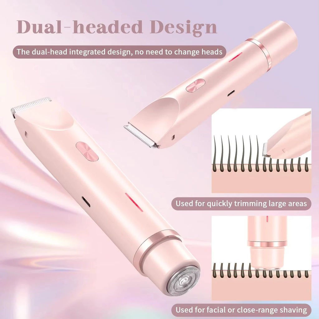 Rose pink 2 in 1 waterproof trimmer