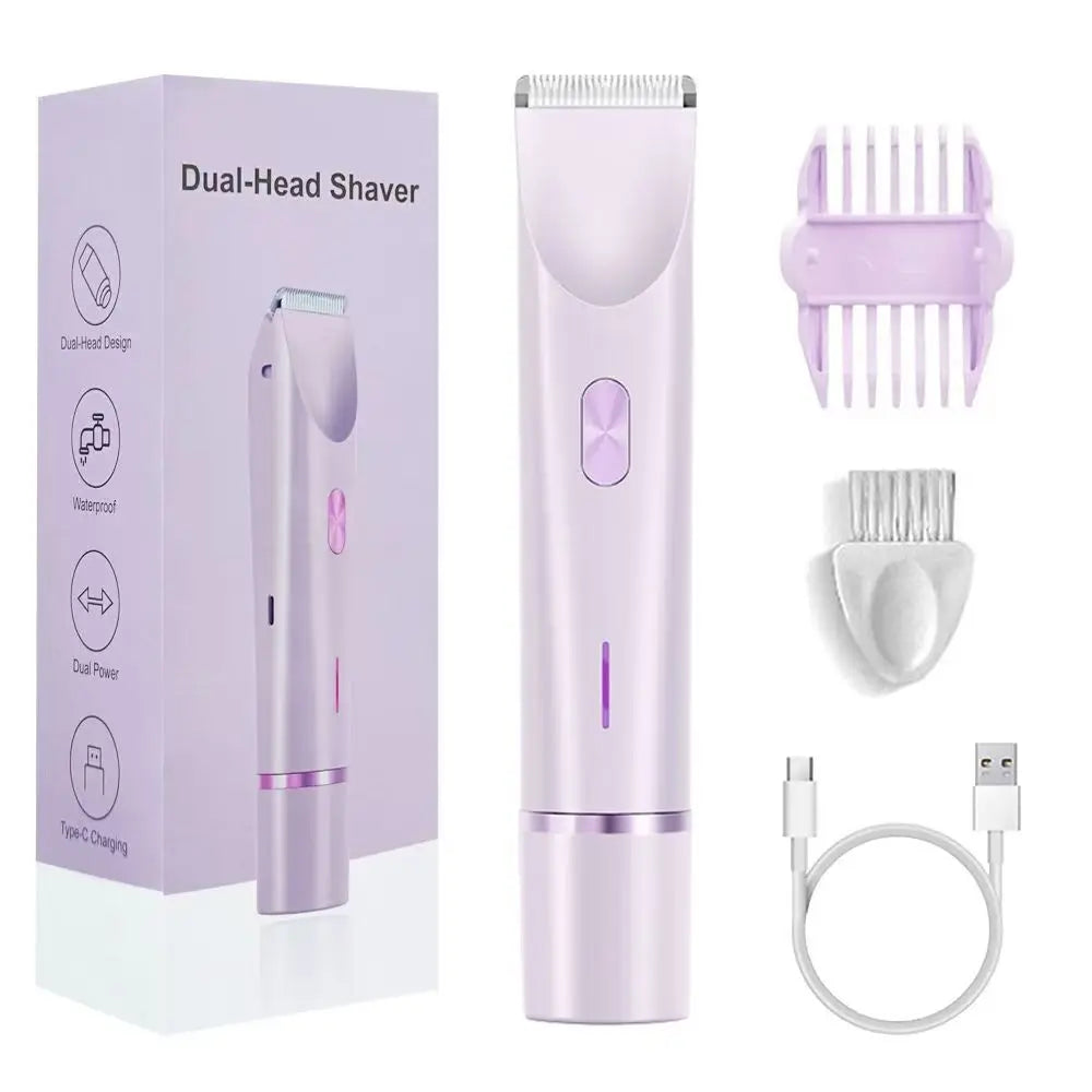 Lilac purple 2 in 1 waterproof trimmer